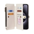 thumbnail image 4 of Crossbody Wallet Case for iPhone 15 Pro, with RFID Blocking Card Holder, PU Leather Zipper Wallet Detachable Magnetic Phone Case,Shockproof Protective Cover with pocket Credit Card Slots,White, 4 of 12