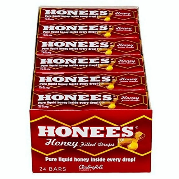 Ambrosoli Honees Honey Filled Hard Candy, 24 Count
