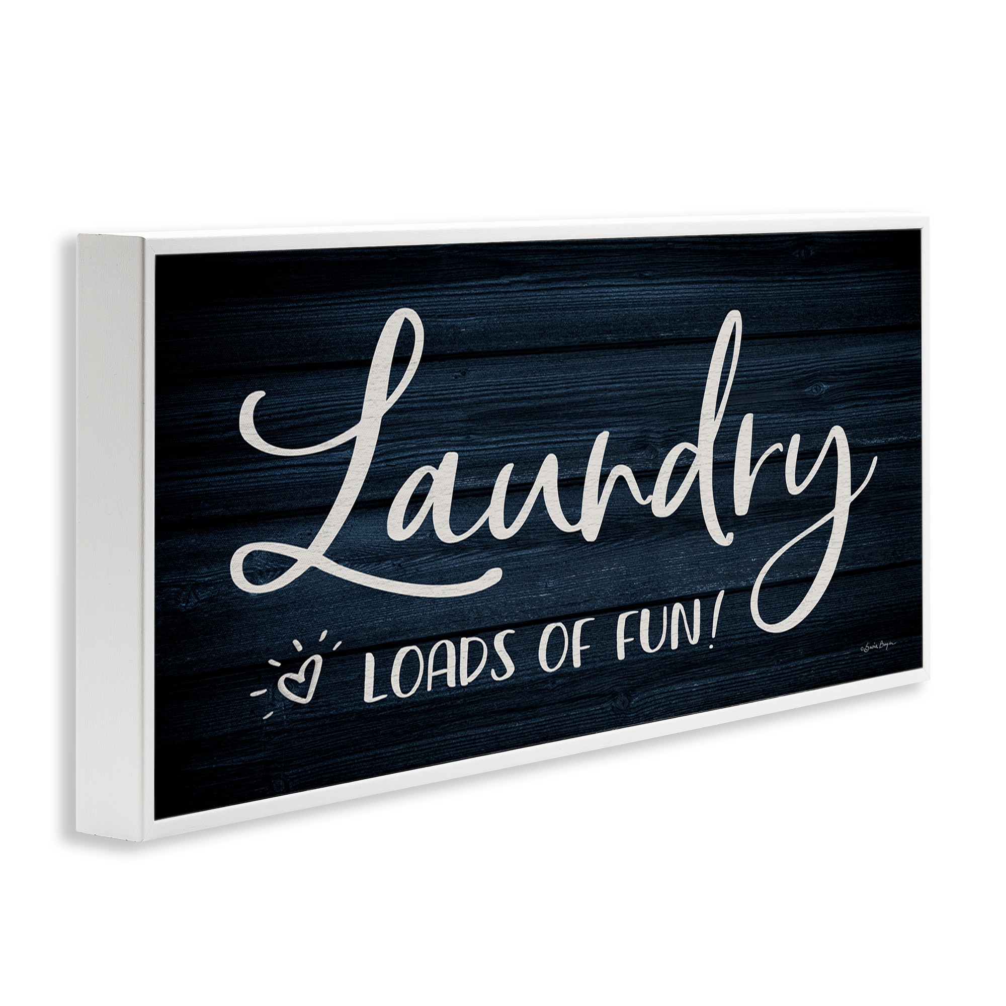Stupell Industries Loads of Fun Laundry Typography Painting White Framed Art Print Wall Art, 24 x 10