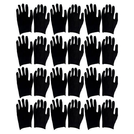 

12 Pairs of Cotton Gloves Labour Protection Gloves Comfortable Working Gloves Hand Protection Gloves Black Size M (Thin)