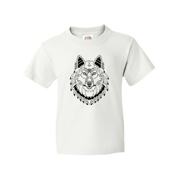 Inktastic Tribal Wolf Head Youth T-Shirt
