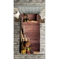 thumbnail image 3 of Ambesonne Wine Quilted Bedspread Set 2 Pcs, Rustic Viticulture Concept, Twin Size, Brown Green Pale Brown, 3 of 3