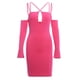 thumbnail image 1 of VISgogo Vestido ajustado de manga larga para mujer, correa de espagueti ahuecada Color sólido Cremallera trasera Fiesta de noche Club Boda de una sola pieza VISgogo moda, 1 of 8