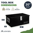 thumbnail image 6 of ARKSEN 20" Aluminum Diamond Plate Tool Box Chest Box Pick Up Truck Bed RV Trailer Toolbox Storage With Side Handle And Lock Keys, Black, 6 of 7