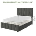 thumbnail image 7 of Garvee Twin Bed Frame with Adjustable Headboard and 2 Storage Drawers, Upholstered Platform Bed Frame Twin with Wooden Slats Support, No Box Spring Needed, Grey, 7 of 7