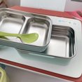 thumbnail image 4 of Bento Boxes Fiambrera de acero inoxidable Contenedor de alimentos de doble capa Caja de picnic portátil Bento (Color: Azul), 4 of 5
