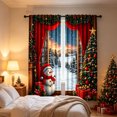 thumbnail image 5 of QISIWOLE Festive Christmas Themed Decorative Curtains, 2 Pack 65x29in Polyester Fabric with Rod Pocket, Holiday Window Display for Living Room Bedroom Party, Snowman Red Curtain Scene, 5 of 6