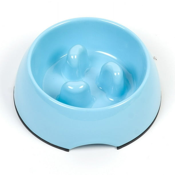 Azul, Cuenco para Perros Anti-Glotonería de 300 ML, Antideslizante - Muchos Colores y Tamaños - para Pequeños, Medianos, Grandes y Grandes - Cuenco de Alimentación Lenta de Melamina para Cachorros de Gato Rojo Verde
