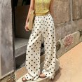 thumbnail image 2 of COMVALUE Palazzo Pants for Women Wide Leg Flowy Pants with Pockets Elastic Mid Waist Summer Beach Vacation Outfits Lightweight (Beige, M), 2 of 7