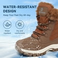 thumbnail image 6 of Stepedia Women's Waterproof Winter Snow Boots Lightweight Warm Faux Fur Lined Mid-Calf Booties for Women, Brown, 6 of 8