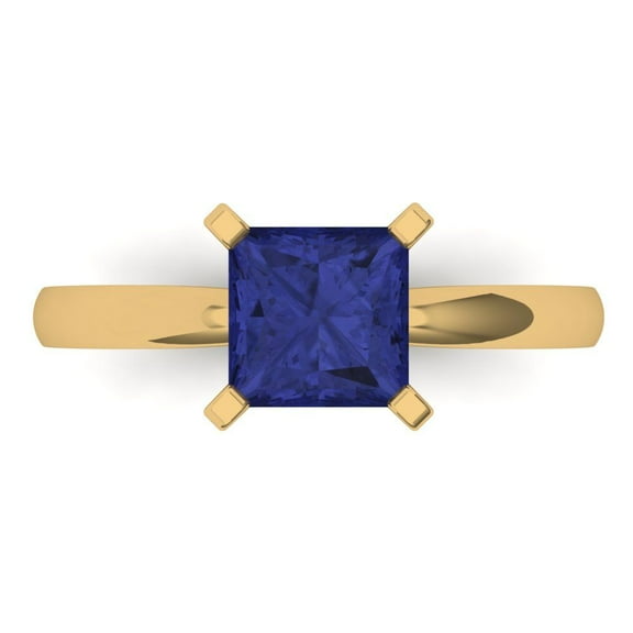 Clara Pucci 14K Yellow Gold 1.5ct Tanzanite Solitaire Ring for Women