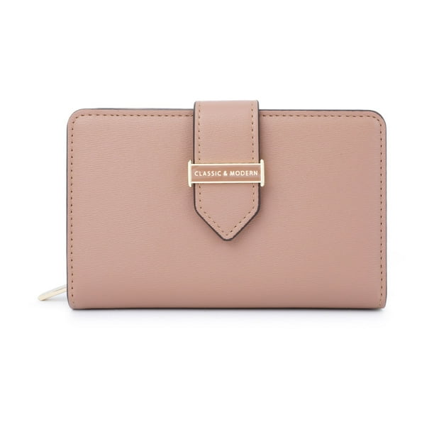Cartera plegable con cremallera de gran capacidad y moda, cartera corta para mujer