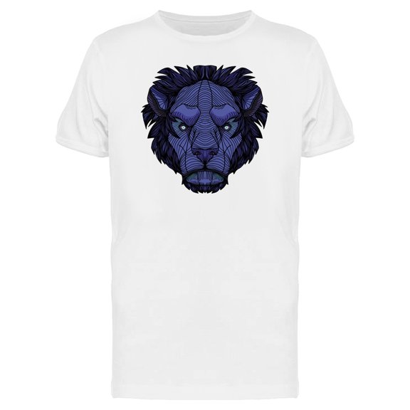 Purple Lion Head T-Shirt Men -Image by Shutterstock, Male Small