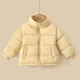 thumbnail image 6 of KyCheLot Zip up Jacket for Kids Solid Color Stand Neck Long Sleeve Thicken Coats Thermal Winter Outdoor Jackets, 6 of 8