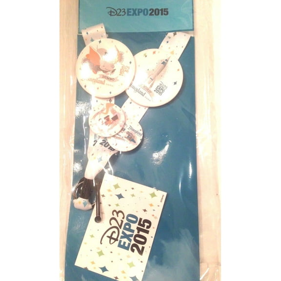 Disney D23 EXPO 2015 Exclusive Ticket Button and Lanyard Set