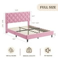 thumbnail image 4 of Full Bed Frame with Adjustable Headboard, Modern Linen Upholstered Platform Bed Frame with Wood Slats Support, No Box Spring Needed, Easy Assembly for Bedroom Apartment, Pink, 4 of 8