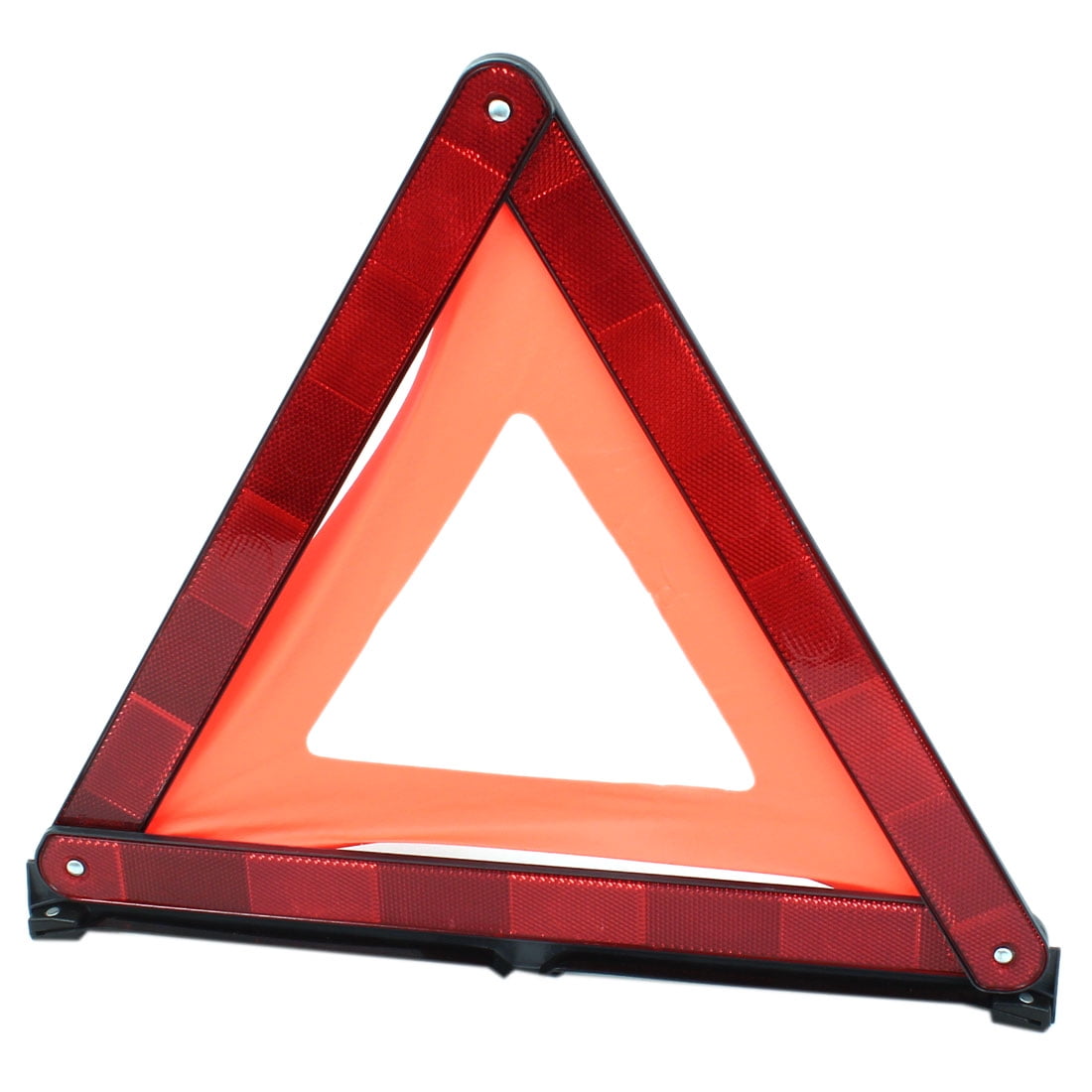 Unique Bargains Roadway Foldup Plastic Warn Reflection Triangular Plate Sign Black Red