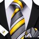 thumbnail image 3 of Corbata Barry.Wang Amarillo Negro a Rayas en Set de Seda 150 cm, 3 of 5