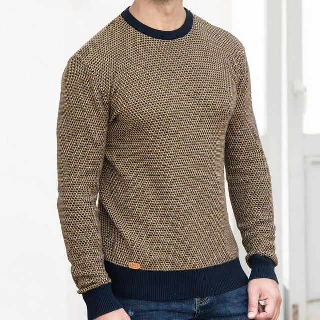 EGNMCR Round-Neck Sweater for Men, Sweater for Men Men's Sweater Soft Casual Sweaters For Men Classic Pullover Sweaters With Ribbing Edge Women Sweater