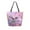 Beautiful Pink Hummingbird, variant on Open Top Canvas Tote Bag with Zipper Reusable Shopping Bag 13.5x15" Roomy Carryall Lavender-colored Butterfly Pattern