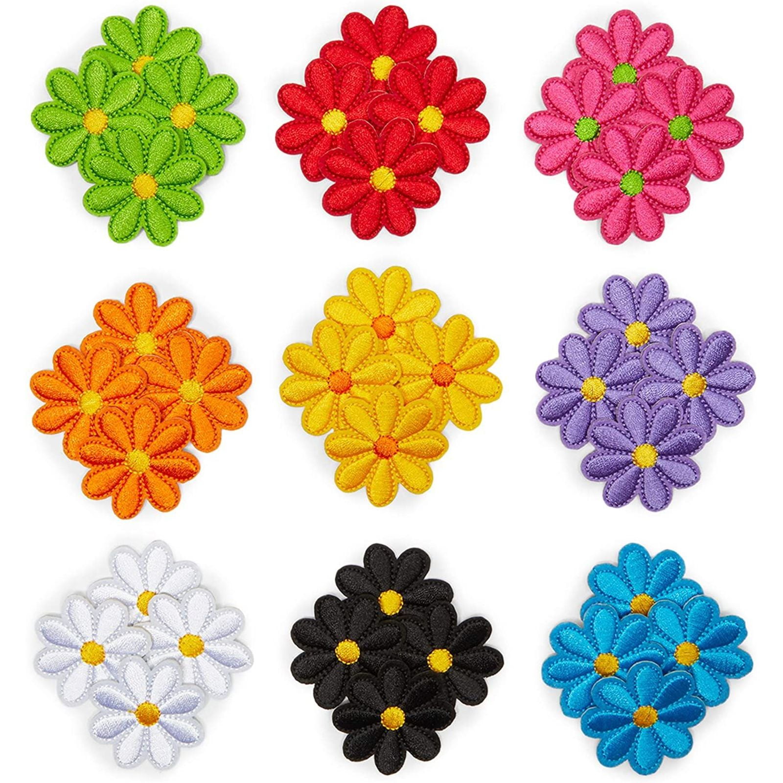 2/50X Large Floral Patches Embroidered Sew/Iron On Patch Clothes Applique Crafts 