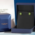 thumbnail image 5 of Gem Stone King 14K Yellow Gold Green Peridot Stud Earrings for Women Men (2.66 Cttw, Gemstone February Birthstone, Oval 8X6MM), 5 of 6