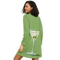 thumbnail image 2 of FORMRS Womens Long Sleeve Nightgowns Crew Neck Sleep Shirt Soft Pajamas Sizes S-3XL, Green Martini Glass, 2 of 8
