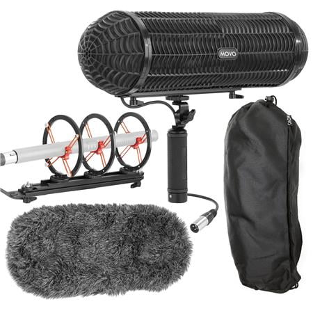 Movo Photo BWS1000 Blimp Wind & Vibration Protection System with Integrated XLR Cable for Shotgun Microphones