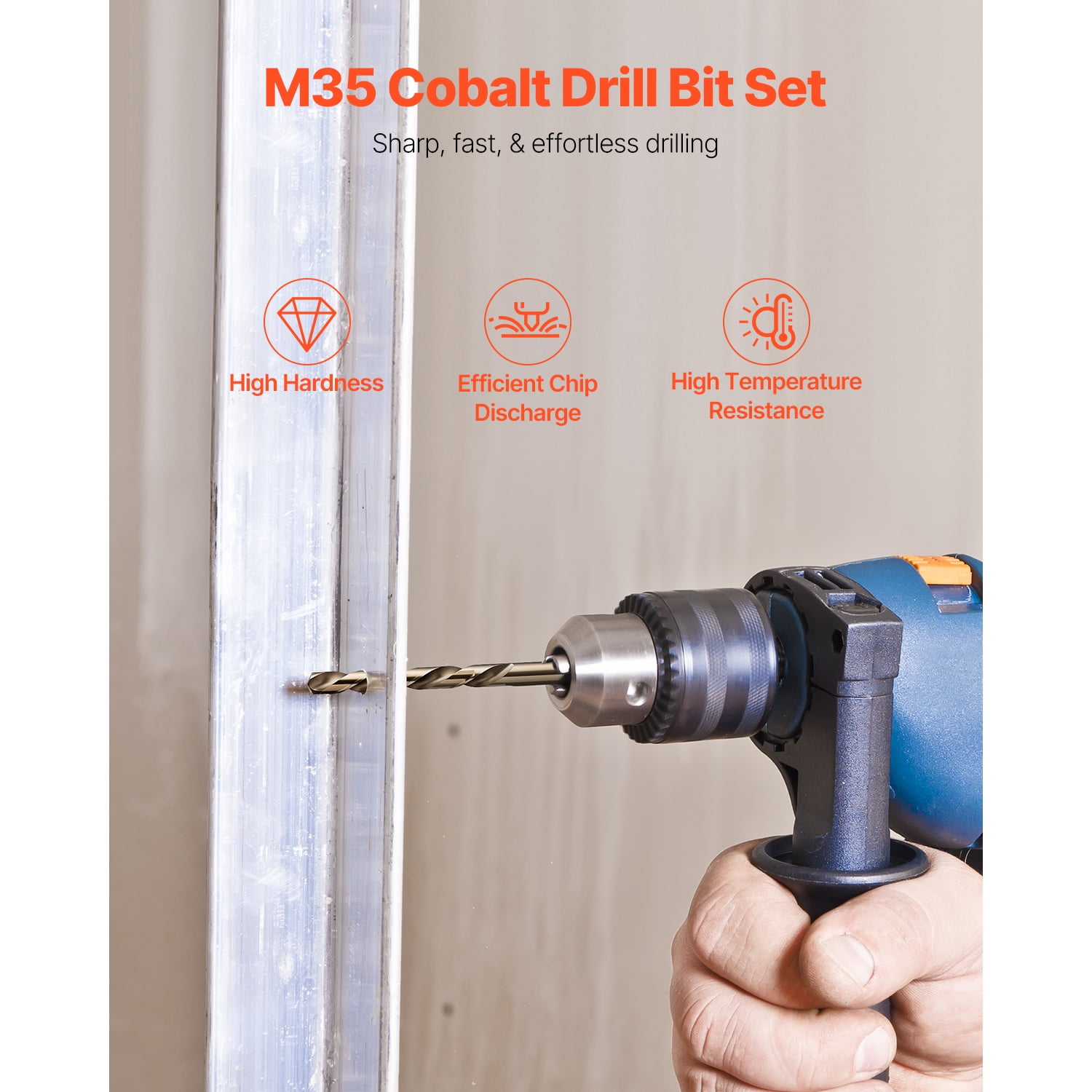 KFFKFF 29-Piece Cobalt Drill Bit Set, M35 High-Speed Steel with Storage Case, Suitable for Metal, Stainless Steel, Aluminum Alloy, Wood, and Plastic, Ideal for Professional Tasks and DIY Projects