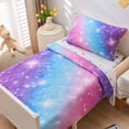 thumbnail image 3 of NTBED 4PCS Ombre Toddler Bedding Set Blue Purple Gradient Glitter Stars Comforter Sheet Sets for Baby Toddler Girls, 3 of 9