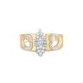 thumbnail image 2 of 10kt Yellow Gold Womens Round Diamond Double Heart Cluster Ring 1/8 Cttw, 2 of 4