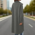 thumbnail image 4 of Woolen Long Trench Coat Women Single Breasted Notch Lapel Collar Winter Dress Coat with Pockets Loose Pea Overcoat (S, Gray), 4 of 4