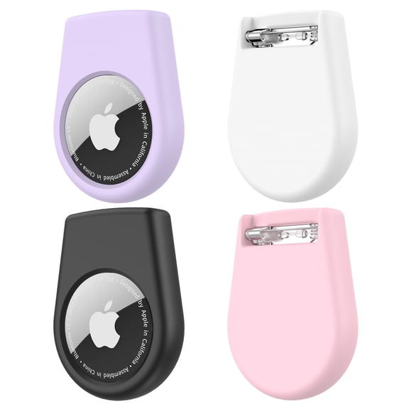 SENHAWK Silicone AirTag Holder with Safety Pin, Clip-On Hidden Protective Case Compatible with Apple AirTag 1st & 2nd Gen, Soft Tracker Cover for Kids Elderly Pets Clothing Backpacks