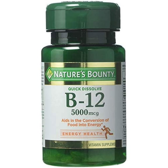 Nature's Bounty Vitamin B-12 5000 mcg, 40 Quick Dissolve Tablets (Pack of 3)