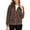 Khaki, variant on Women's Soft Zip Up Jacket Cozy Lined Outerwear For Winter Warmth Lightweight Comfortable Casual Everyday Wear