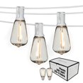 thumbnail image 1 of DAMAING Cadena de luces para exteriores, 50 pies, impermeable, LED, luces de patio, regulables, con 27 bombillas retro brillantes inastillables, cadena Edison vintage, luces colgantes para exteriores,, 1 of 5