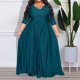 thumbnail image 1 of Evening Party Sexy Solid Color V-Neck High Waist Three Quarter Sleeve Pullover Maxi Princess Dress Plus Size Women's ClothingXXXL Gao Jinjia LED, 1 of 2