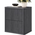 thumbnail image 3 of SICOTAS Fluted 2 Drawer Nightstand, 22.75" W Small Modern Bedside Table with Large Handless Drawers, Curved Edge Design, Wooden End Table for Bedroom, Living Room, Black Alder, 3 of 7