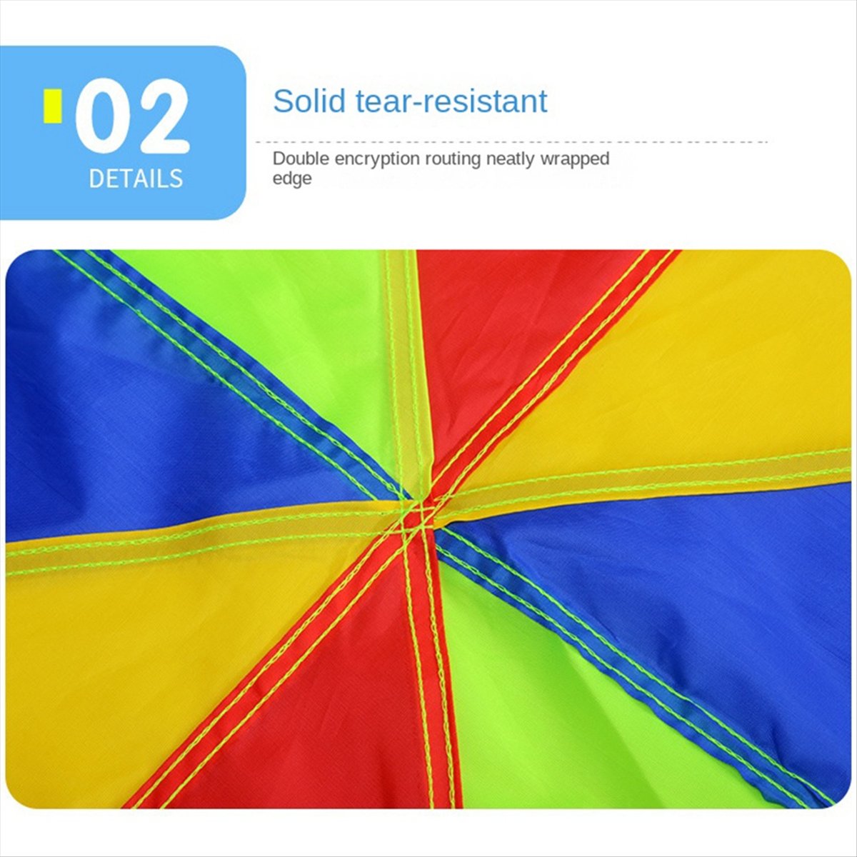 5 Meters Kids Parachute Game, Rainbow Cloth Game Colorful Party Mat with Handles, Kids Outdoor Game Blanket