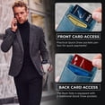 thumbnail image 3 of Serman Brands Slim Wallets for Men | Money Clip | RFID Blocking with Front Pocket | Men Bifold | Leather Wallet | Arctic Blue, 3 of 6