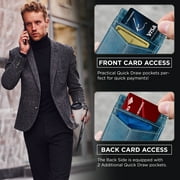 Serman Brands Slim Wallets for Men | Money Clip | RFID Blocking with Front Pocket | Men Bifold | Leather Wallet | Arctic Blue