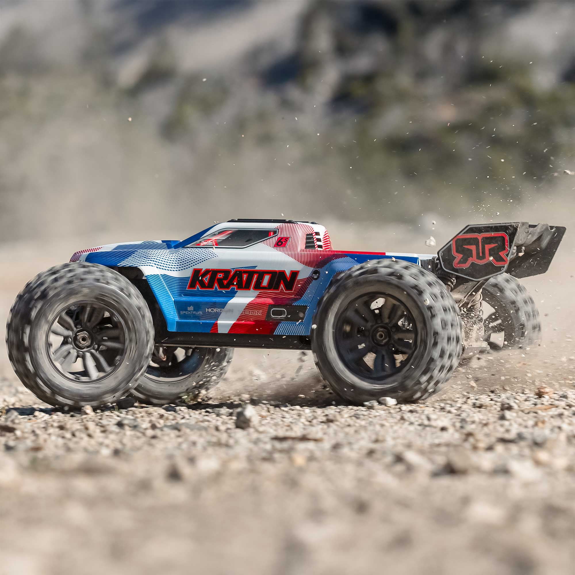 ARRMA 1/8 KRATON 4X4 6S BLX BRUSHLESS V6 SPEED TRUCK RTR Blue/Red ARA8608V6T4