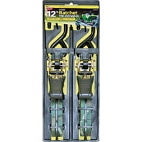 Keeper 03518 Ratchet Tie Down, 500 lb, 12 ft L x 1 in W, Polyester