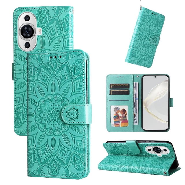 Funda tipo cartera GANGXUN para Huawei Nova 11 Pro , diseño girasol, cuero PU, soporte, cierre magnético, tarjetero