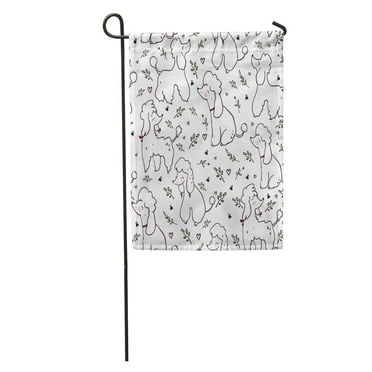 SIDONKU Poodle Pattern Beautiful Beauty Breed Cartoon Cute Garden Flag Decorative Flag House Banner 28x40 inch