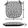 thumbnail image 4 of Abstract Chair Seating Cushion Set of 2, Continuous Semi Circles in Greyscale Tones Squama Style, Seat Pads for Office with Anti-slip Backing, 16"x16", Pale Taupe Dark Grey, by Ambesonne, 4 of 7