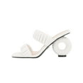 thumbnail image 3 of Ninety Union Ash Pleaded Straps Donut Heel Slide, White, 10, 3 of 5