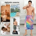 thumbnail image 7 of Mens Shower Wrap Adjustable Bath Wrap Towel 60”x28” Body Towels for Gym Shower Sauna Spa Unicorns and Rainbow, 7 of 7