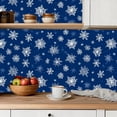 thumbnail image 5 of Peel and Stick Wallpaper Contact Paper Snowflakes Blue snowflake xmas abstract Self Adhesive and Removable 24in x 118in, 5 of 8