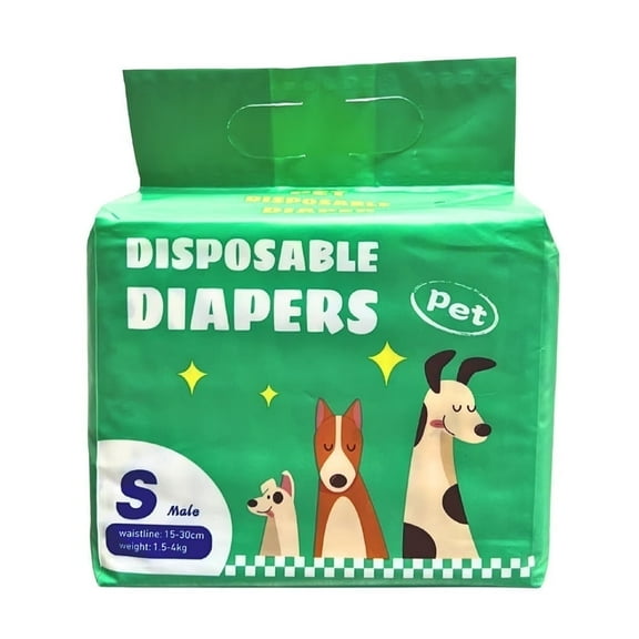 DASH Super Absorbent Disposable Dog Diapers, Male, Small, 12 Count